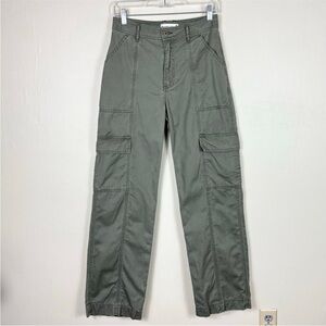 Abercrombie & Fitch Green High Waisted High Rise Relaxed Utility Cargo Pants